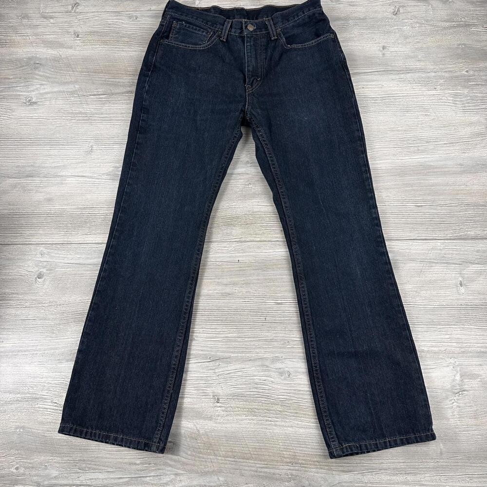 Levis 527 Jeans Mens 31x30 Dark Wash Whiskered Relaxed Bootcut Red Tab Modern